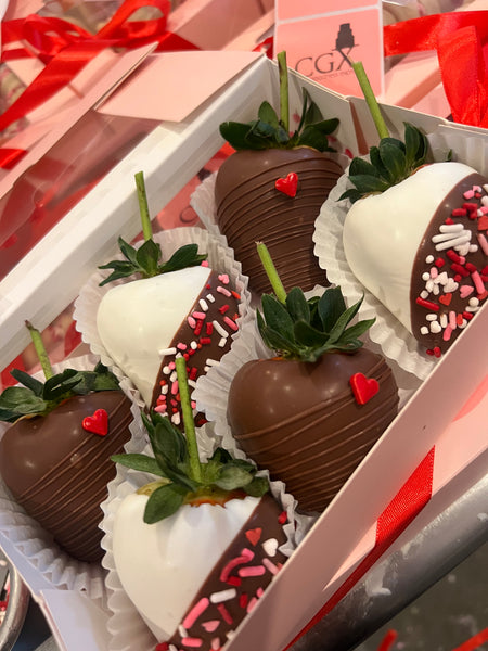 Box of 6 Long Stem Chocolate Covered Strawberries $30