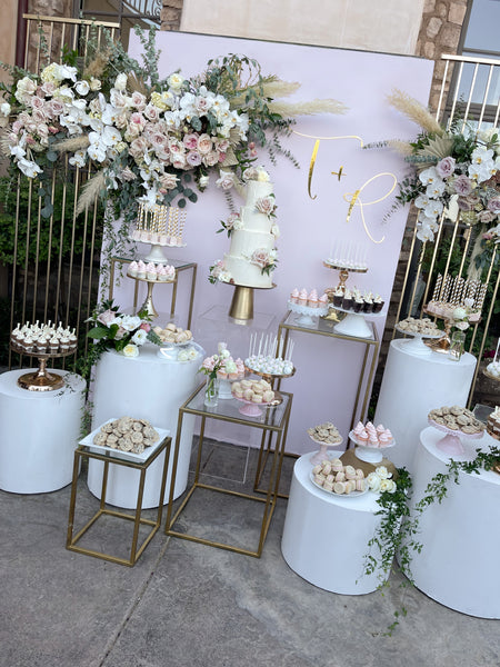 Blush Floral Wedding Dessert Installation